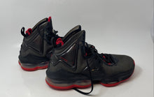 Load image into Gallery viewer, Nike Kids LeBron 19 EP Black Red Leather Lace-Up Sneaker Shoes Size 6.5Y
