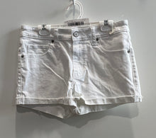 Load image into Gallery viewer, Abercrombie & Fitch Womens White Denim Mid Rise Cuffed Cut-Off Shorts Size 27/4R