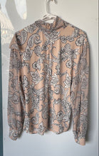 Load image into Gallery viewer, Calvin Klein Womens Multicolor Paisley Print Long Sleeve Blouse Top Size XL