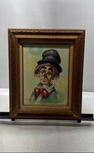 Load image into Gallery viewer, Decorative Wall Hanging Framed Art Painting Of A Sad Clown Signed By Higgins