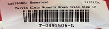 Load image into Gallery viewer, Calvin Klein Womens Green Cap Sleeve Spread Collar Tie Waist Shirt Dress Size 12