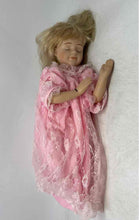 Load image into Gallery viewer, Antique Kneeling In Prayer Pink Lace Dress Sleep Eyes Collectible Porcelain Doll