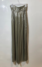 Load image into Gallery viewer, Zara Womens Green Metallic Belted Stretch Wide-Leg Pants Size Small