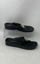 Load image into Gallery viewer, Aerothotic Womens Hazel Black Leather Slip-On Platform Thong Sandals Size EUR 40