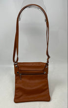Load image into Gallery viewer, Vera Pelle Italy Womens Brown Leather Adjustable Strap Flap Crossbody Bag