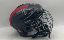 Load image into Gallery viewer, CCM FM50S Black And Red Ice Hockey Helmet Combo With Flip-Up Caged Facemask