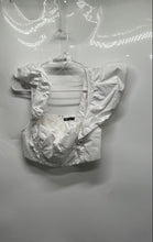 Load image into Gallery viewer, Zara Womens White Short Flutter Sleeve Sweetheart Neck Cropped Blouse Top Size M