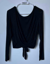 Load image into Gallery viewer, Heavenly By Victoria's Secret Womens Black Ruched Round Neck Blouse Top Size L