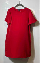 Load image into Gallery viewer, Tommy Hilfiger Womens Red Short Sleeve Round Neck Pullover Shift Dress Size M