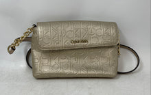 Load image into Gallery viewer, Calvin Klein Womens Golden Signature Embossed Adjustable Strap Crossbody Bag