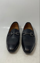 Load image into Gallery viewer, Cavalieri Mens Black Leather Square Toe Slip-On Loafers Shoes Size 9