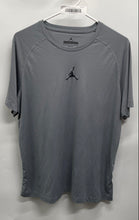 Load image into Gallery viewer, Jordan Mens Dri-Fit Gray Jumpman Logo Short Sleeve Training T-Shirt Size XL