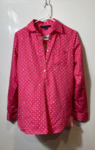 Load image into Gallery viewer, Tommy Hilfiger Womens Pink White Polka Dot Cotton Tunic Blouse Top Size XS