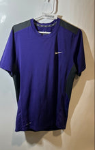 Load image into Gallery viewer, Nike Mens Purple Black Colorblock Short Sleeve Crew Neck Dri-Fit Jersey Size S