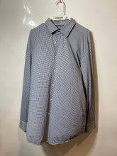 Load image into Gallery viewer, Hugo Boss Mens Blue Printed Long Sleeve Collared Slim Fit Dress Shirt Size XL