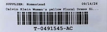 Load image into Gallery viewer, Calvin Klein Womens Yellow Floral Short Sleeve Round Neck Sheath Dress Size 10