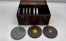 Load image into Gallery viewer, Vintage Ambassador Brown Metal Industrial Machinist Film Reel Storage Box