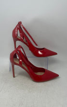 Load image into Gallery viewer, Gianni Bini Womens Red Pointed Toe High Stiletto Ankle Strap Heels Size 10M