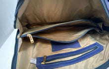 Load image into Gallery viewer, Laci Baruffi Womens Blue Studded Double Handle Satchel Purse