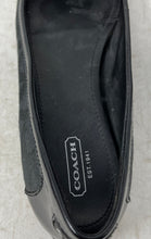 Load image into Gallery viewer, Coach Womens Black Signature Canvas Patent Leather Cap Toe Ballet Flats Size 8.5