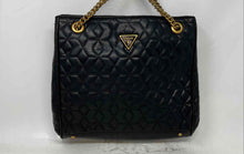 Load image into Gallery viewer, Guess Womens Elenia Girlfriend Carryall Black Quilted Shoulder Tote Handbag