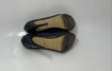Load image into Gallery viewer, Enzo Angiolini Womens Black Leather Peep Toe Slip-On Pump Heels Size 6.5 M