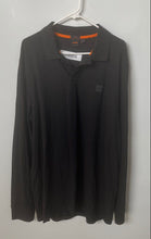 Load image into Gallery viewer, Boss Mens Black Long Sleeve Spread Collar Slim Fit Pique Polo Shirt Size 3XL