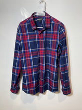 Load image into Gallery viewer, Express Mens Multicolor Plaid Cotton Long Sleeve Collared Dress Shirt Size M