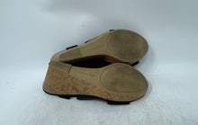 Load image into Gallery viewer, American Eagle Womens Black Open Toe Wedge Heel Slingback Sandals Size 6.5