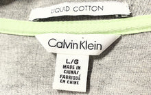Load image into Gallery viewer, Calvin Klein Mens Gray White Striped Liquid Cotton Short Sleeve Polo Shirt Sz L