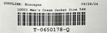 Load image into Gallery viewer, Lucci Collezione Mens Cream Long Sleeve Single-Breasted One-Button Blazer Sz 54R