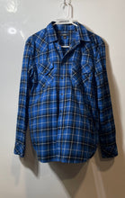 Load image into Gallery viewer, Diesel Mens Blue Plaid Long Sleeve Front Pockets Button-Up Shirt Size Medium