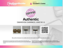 Load image into Gallery viewer, Authentic Swarovski Women's Gold-Tone Pave Crystal Earrings