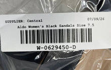 Load image into Gallery viewer, Aldo Womens Black Leather Open Toe Block Heel Ankle Strap Sandals Size 7.5