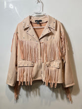 Load image into Gallery viewer, Forever 21 Womens Pink Fringes Studded Western Cropped Jacket Size XS