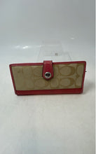 Load image into Gallery viewer, Coach Womens Beige Pink Monogram Print Multi Card Holders Bifold Wallet