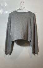 Load image into Gallery viewer, Zara Womens Gray Rhinestone Long Sleeve Cropped Pullover Sweater Size M With Tag
