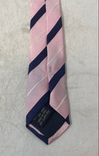 Load image into Gallery viewer, Altea Milano Mens Pink Blue Striped Silk Adjustable Long Formal Designer Tie