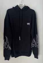 Load image into Gallery viewer, VVV Unisex Black Graphic Print Cotton Long Sleeve Pullover Hoodie Size S