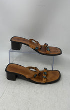 Load image into Gallery viewer, Sesto Meucci Womens Brown Leather Block Heel Slip-On Slide Sandals Size 9