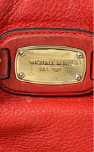 Load image into Gallery viewer, Michael Kors Womens Orange Leather Adjustable Strap Zip Top Lined Crossbody Bag