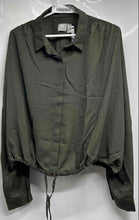 Load image into Gallery viewer, Asos Womens Green Collared Long Sleeve Button-Front Blouse Top Size 14