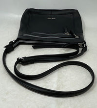 Load image into Gallery viewer, Nine West Womens Black Inner Pocket Adjustable Strap Zipper Crossbody Handbag