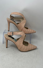 Load image into Gallery viewer, Jones New York Womens Blush Pink Croc Embossed Ankle Strap Heels Size 8.5M