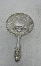 Load image into Gallery viewer, Silver-Tone Embossed Ornate Victorian Style Vanity Collectible Hand Mirror