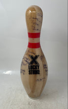 Load image into Gallery viewer, Lucky Strike X Brown Red Wooden Autographed Souvenir Sports Bowling Pin