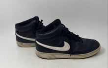 Load image into Gallery viewer, Nike Mens Court Vision Mid Black White Leather Lace-Up Basketball Shoes Size 12