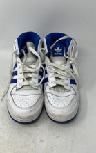Load image into Gallery viewer, Adidas Kids Forum Mid FY4976 White Blue Mid Top Lace-Up Sneaker Shoes Size 5.5