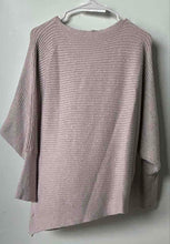 Load image into Gallery viewer, Express Womens Beige Ribbed Metallic Threads Dolman Sleeve Pullover Sweater Sz L