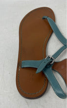Load image into Gallery viewer, Coach Womens Light Blue Brown Leather Flat Thong Sandals Size 8.5